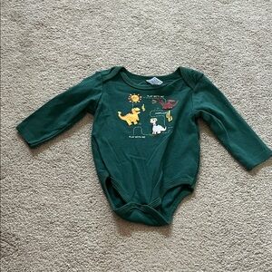 🍼Vibrant Green Bodysuit with Dinosaur Prints🍼
